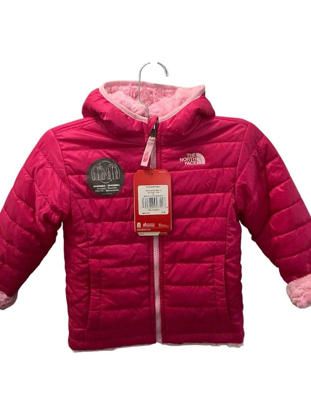 The North Face Girls' Hot Pink Hooded Puffer Jacket 4T NWT